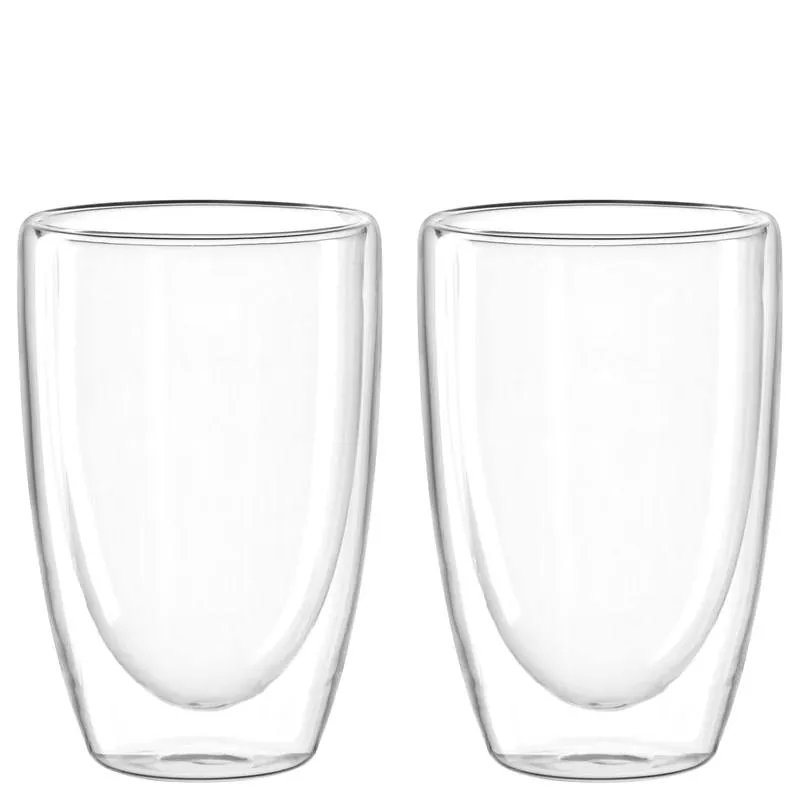 Leonardo Duo: Double-walled latte macchiato cups, set of 2, capacity: 400 ml, diameter: 9 cm, height: 14 cm