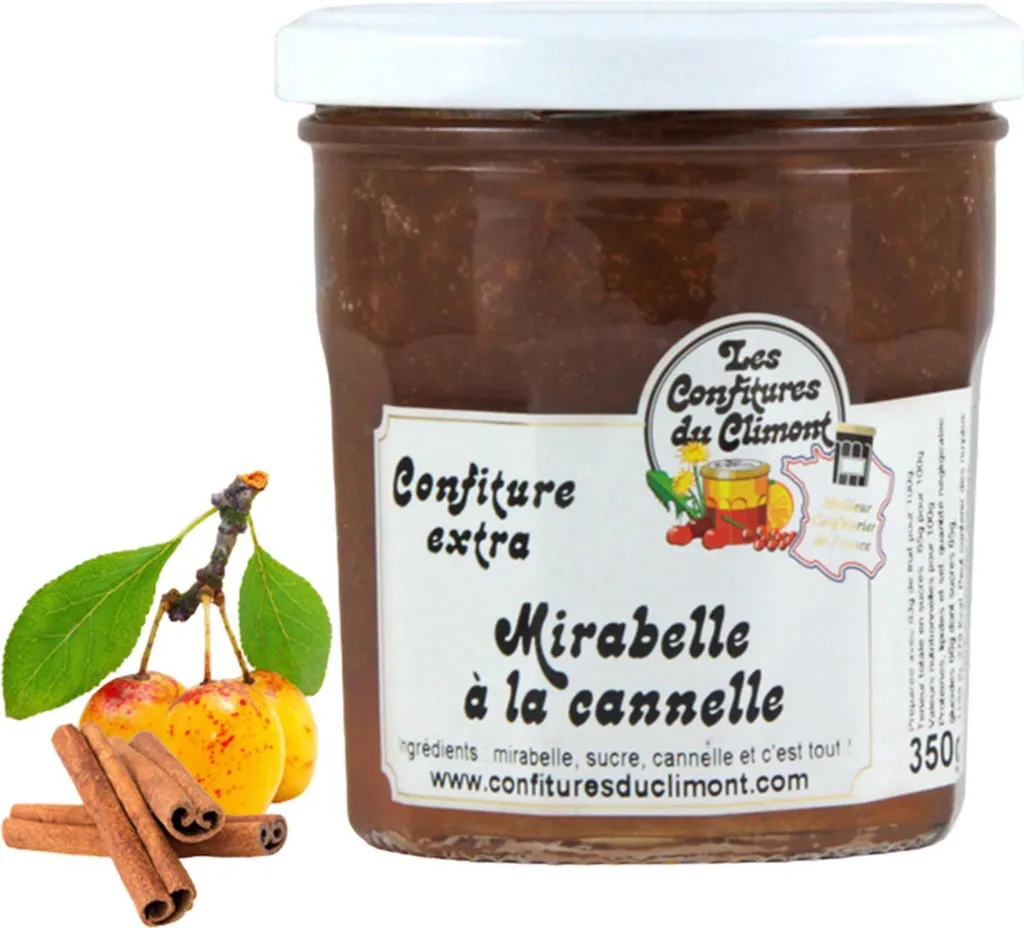 Les Confitures du Climont Mirabelle Extra Jam with Cinnamon 350g artisanal