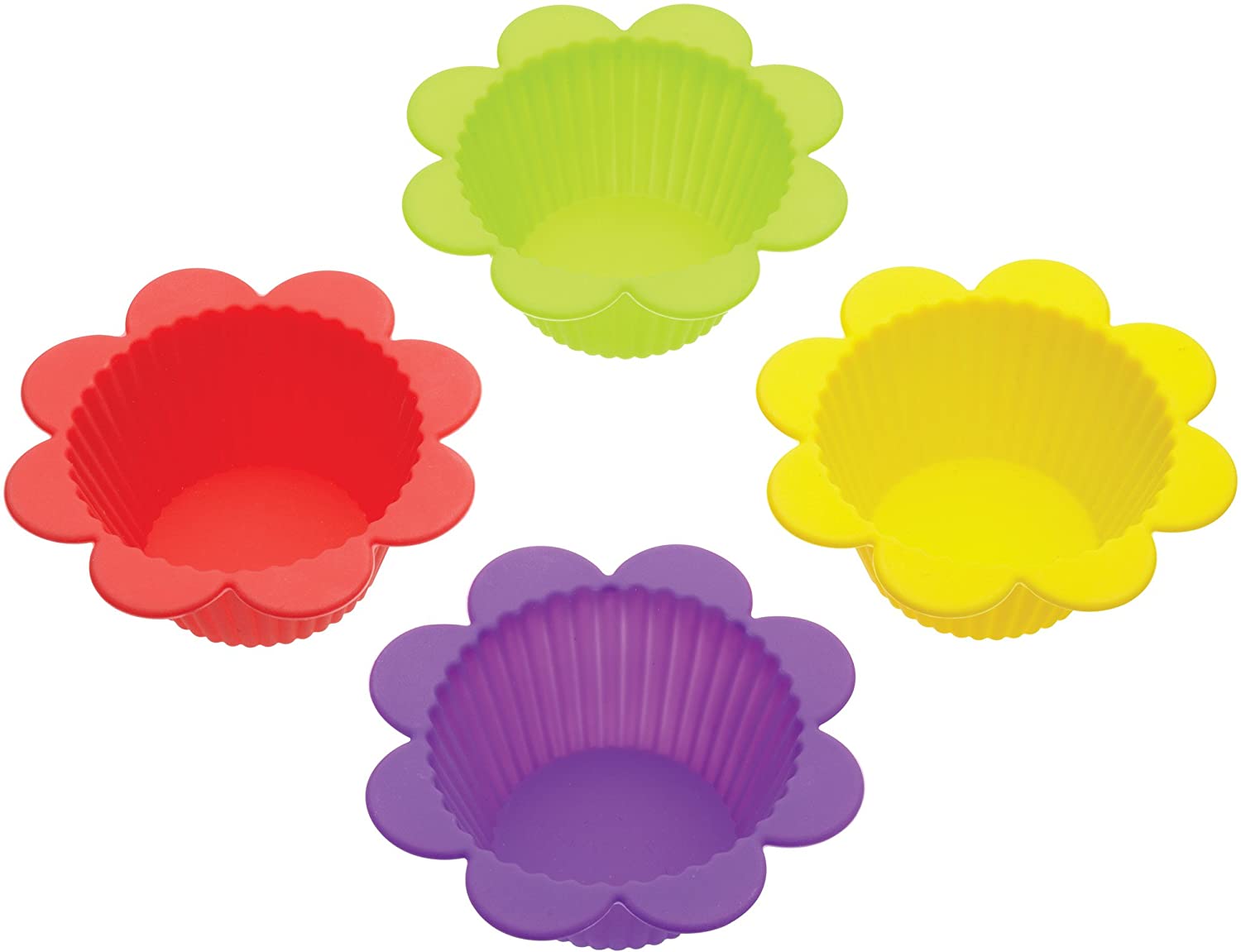 KitchenCraft Let\'s Make Flower Shaped Cupcake Moulds - Silicone