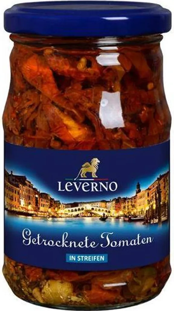 Rila Leverno dried tomatoes in strips in oil, 280g jar, vegan, gluten-free, spicy and aromatic flavor
