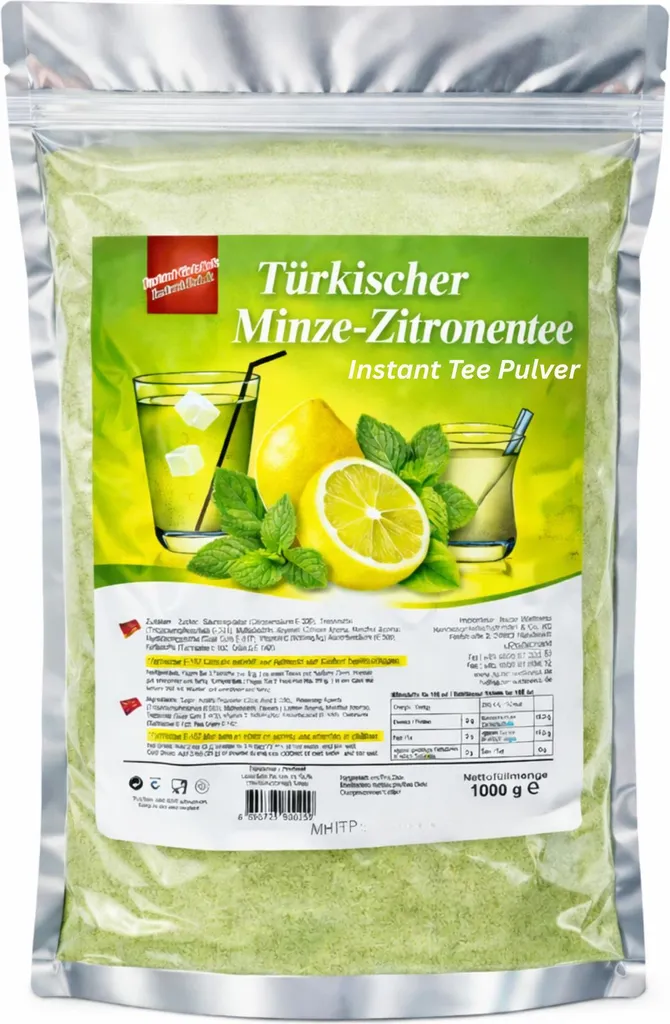 Lezzo Turkish Tea Powder Mint Lemon 1 kg Instant Tea 1000g