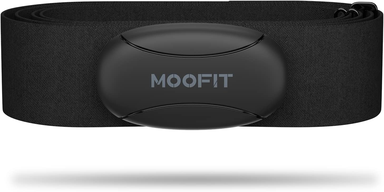 moofit Store moofit HR8 Heart Rate Monitor Chest Strap, Low Energy Real-time Heart Rate Data, Bluetooth 5.0/ANT+, Larger Communication Range, IP67 Waterproof, Compatible with iOS/Android Apps, Fitness Equipment, Black