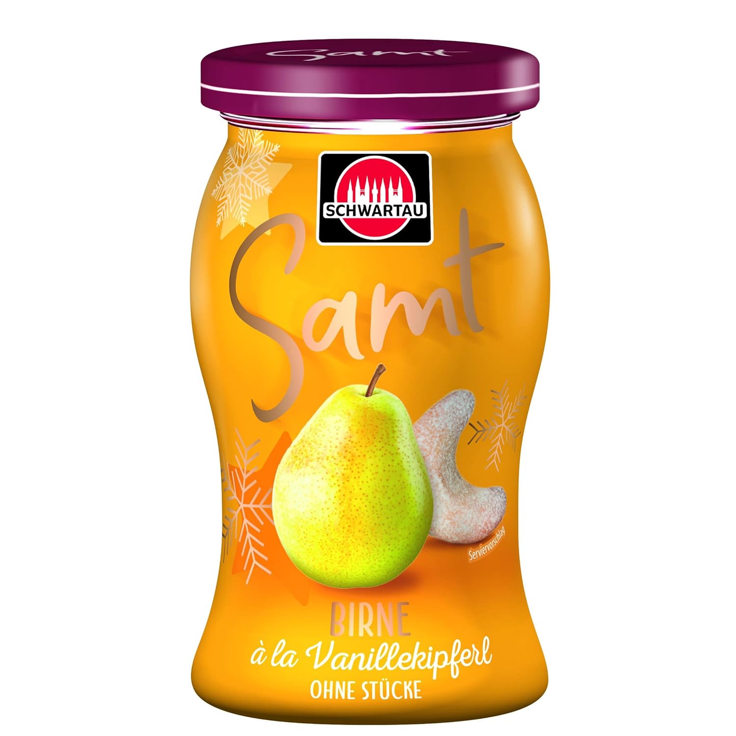 Schwartau Velvet Winter Edition Pear à la Vanilla Cumferl, Fruit Spread without Pieces, 270 g