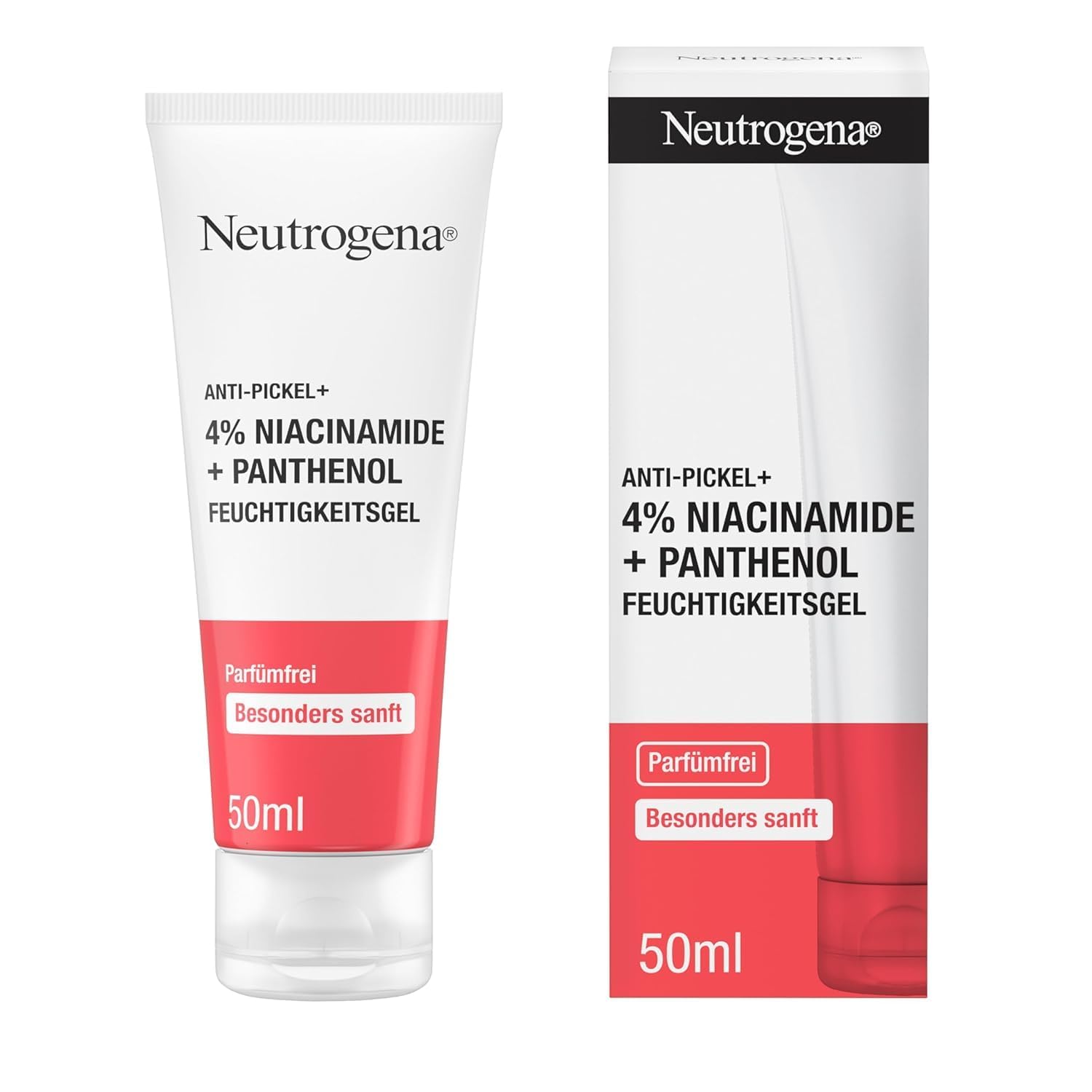 Neutrogena Anti-Pimple + Moisturizing Gel 4% Niacinamide + Panthenol (50 ml) - Fragrance-Free for Gentle Care for Blemished Skin
