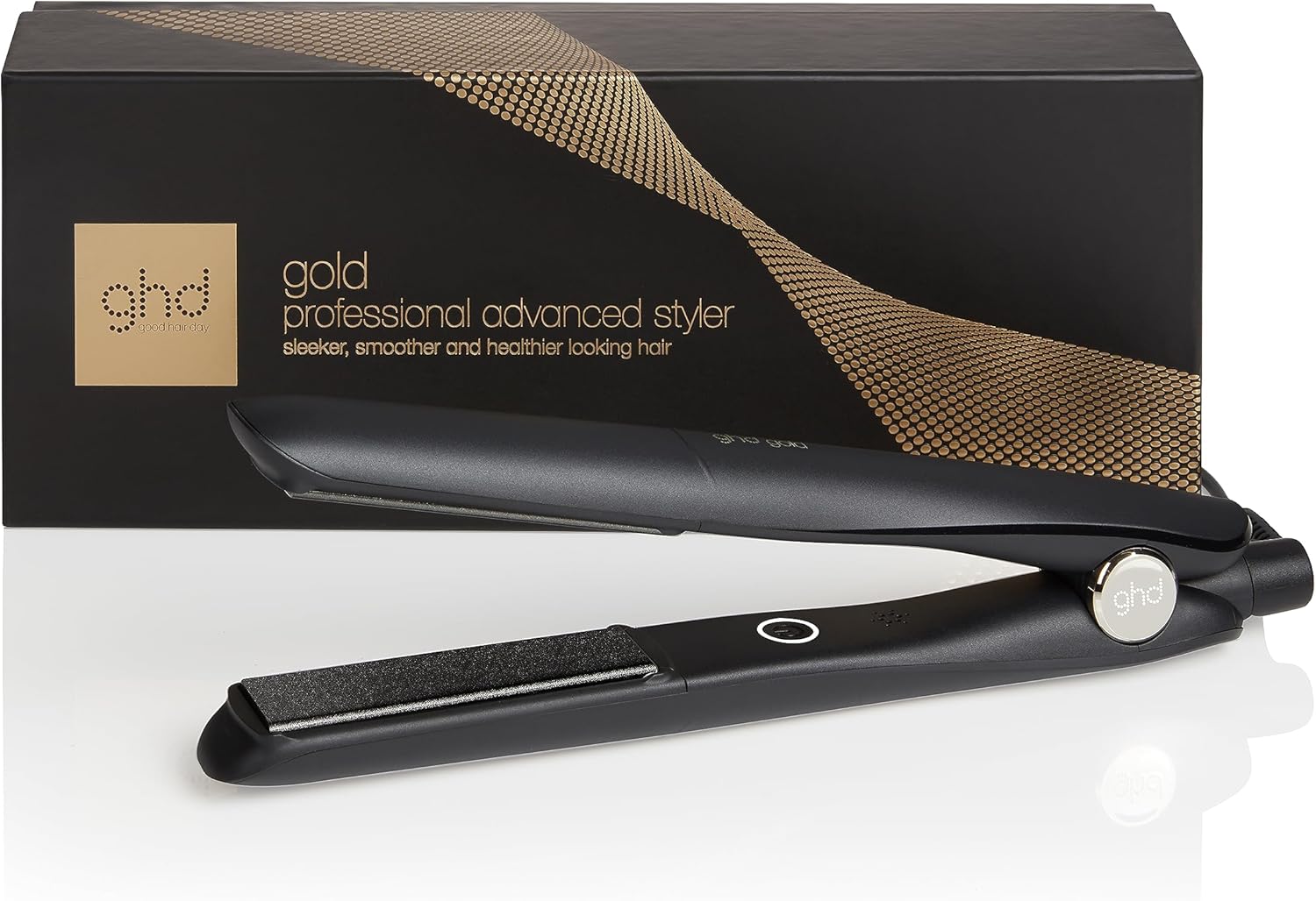 ghd Gold Professional Hair Straightener, No Extreme Heat, Ceramic Floating Plates, Soft Shiny Coating, Frizz Free, 30 Seconds Heating, Shut-Off Mode