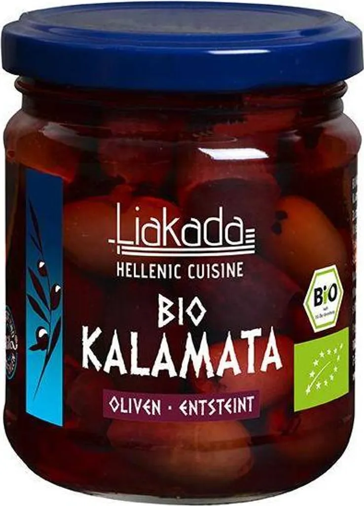 Rila Liakada Kalamata olives, pitted, 100g in a glass jar, gluten-free, vegan 100g