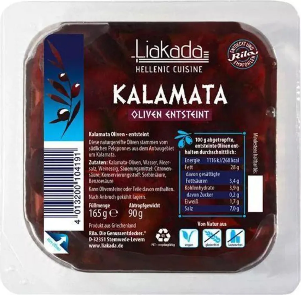 Rila Liakada Kalamata olives pitted, 165g