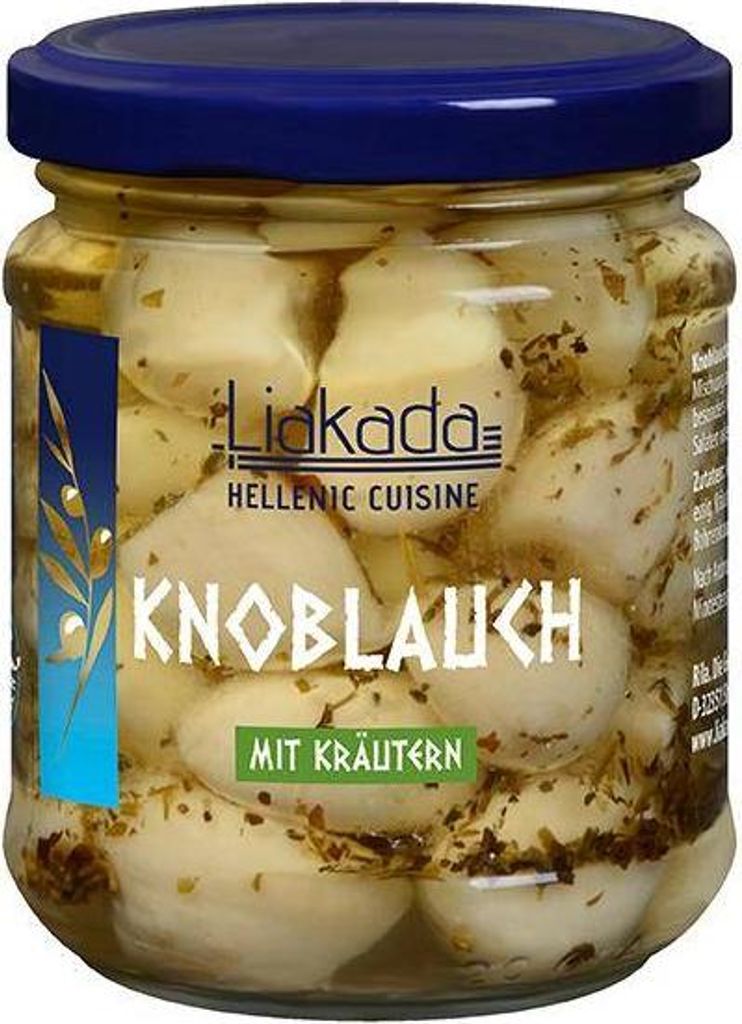 Rila Liakada Garlic with Herbs in Oil 190g Jar Mild with Herbs Vegan Gluten-Free