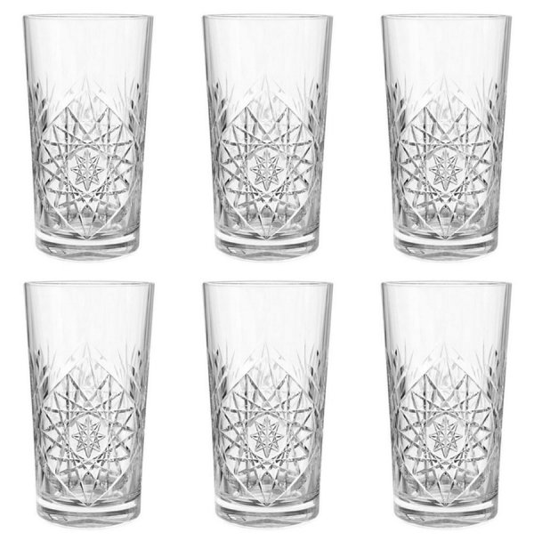 Libbey Hi-Ball Hobstar long drink glass (set of 6)