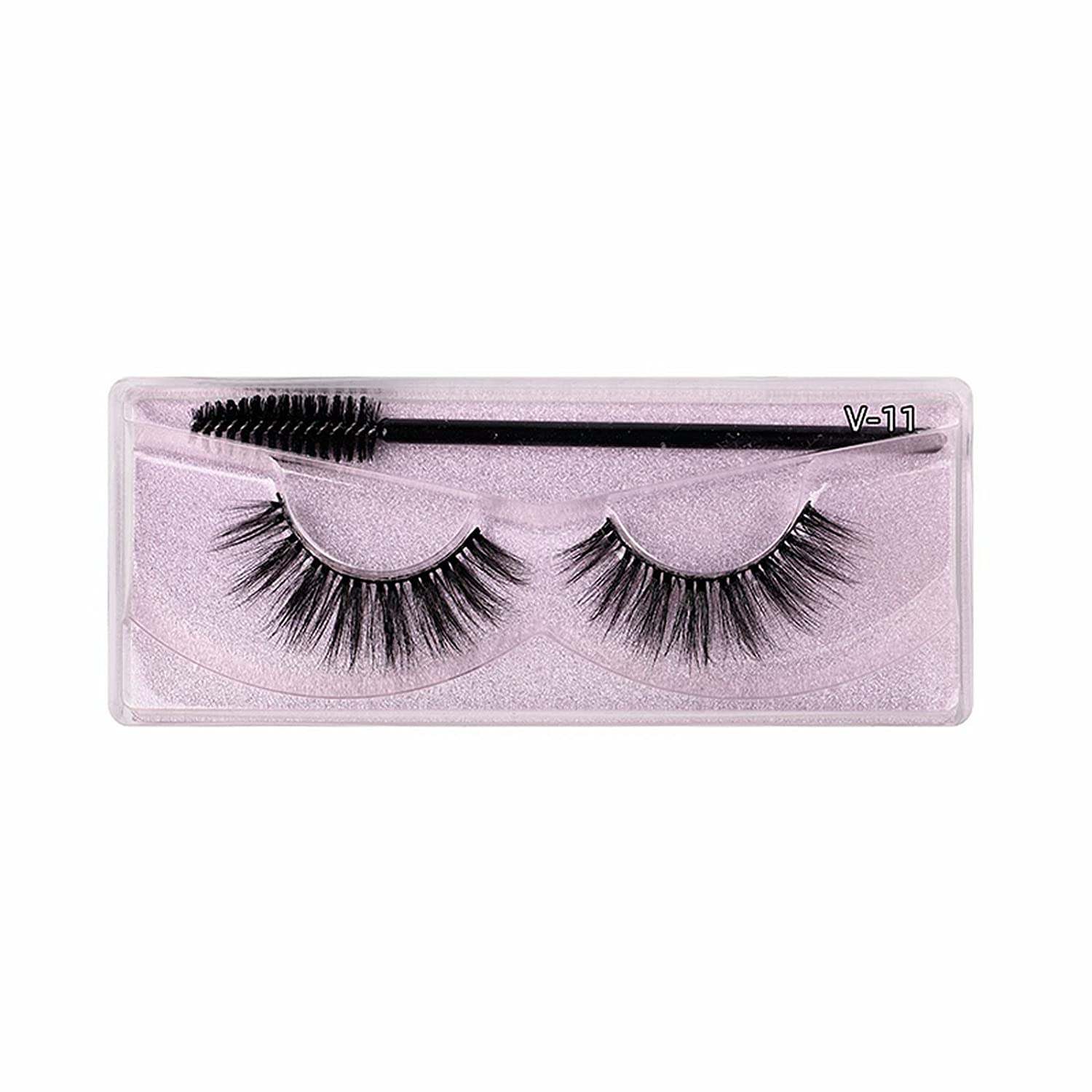 Generic 3D Thick False Eyelashes 1 Pair of Cotton Threads of V-Eyeliner Black, 