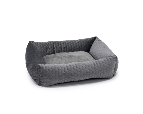 Karlie Velvet lounger bed 65 x 60 x 20 cm gray