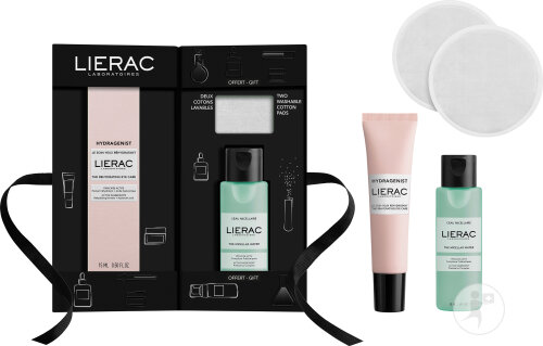Lierac Gift Set Hydragenist Rehydrating Eye Care 15ml + Micellar Water 50ml + 2 cotton pads