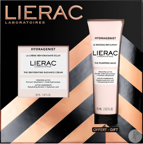 Lierac Hydragenist Christmas Set: Rehydrating Cream for Radiant Skin 50ml + Filling Mask 75ml
