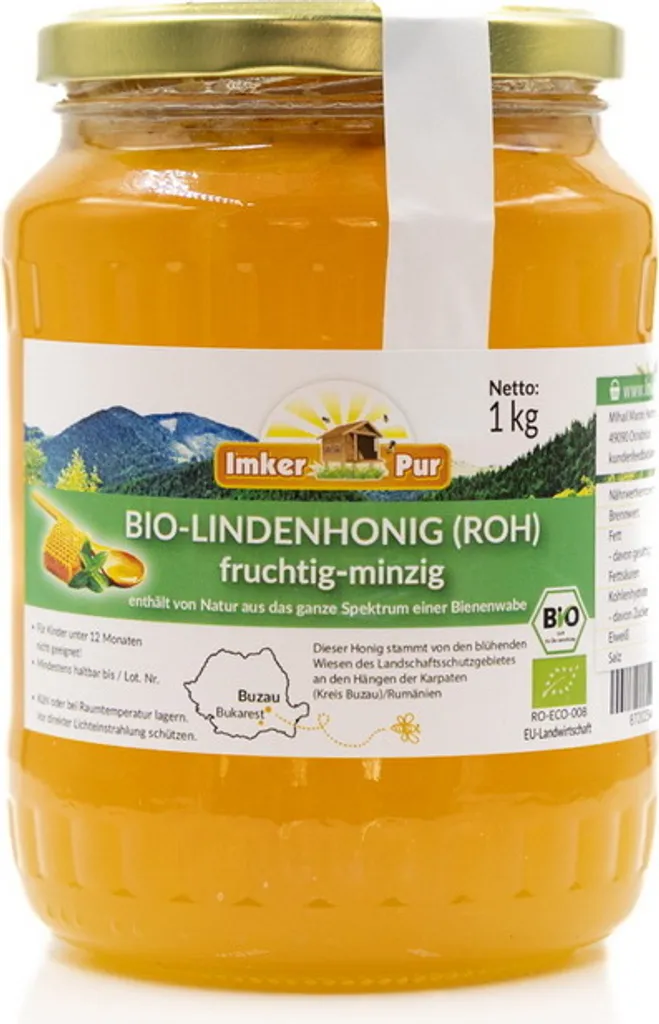Linden honey (raw) from ImkerPur, 1 kg