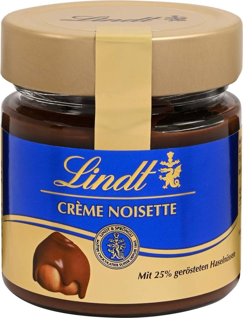 Lindt Chocolate - Crème Noisette spread with cocoa and 25% roasted hazelnuts 220g