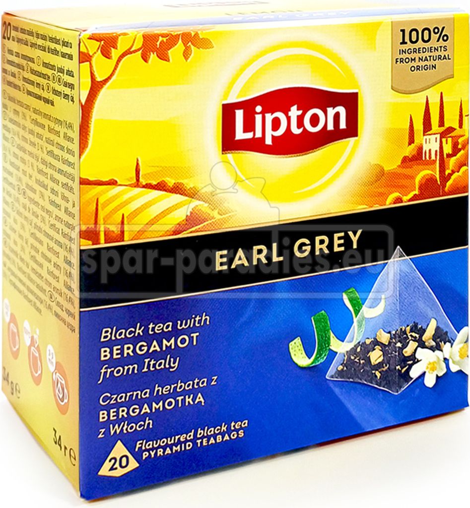 Lipton Earl Grey Black Tea with Bergamot Citrus, 20-pack, 34 gm