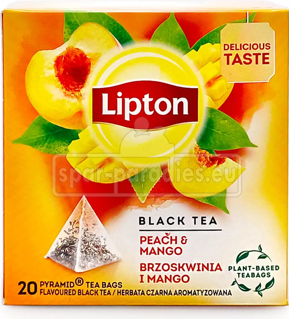 Lipton Black Tea Peach & Mango, 20-pack, 36 gm