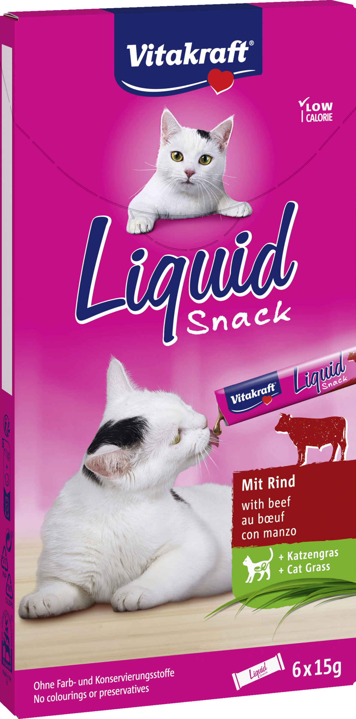 Vitakraft Liquid snack beef + cat grass