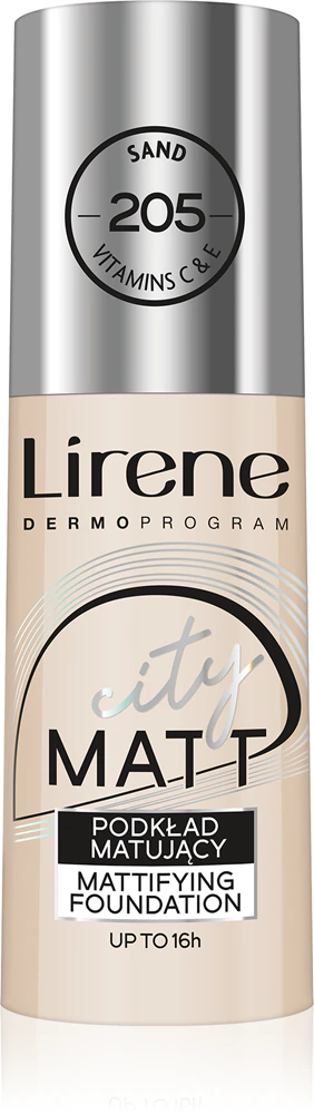 Lirene City Matt mattifying make-up fluid with a smoothing effect Farbton 205 Sand 30 ml