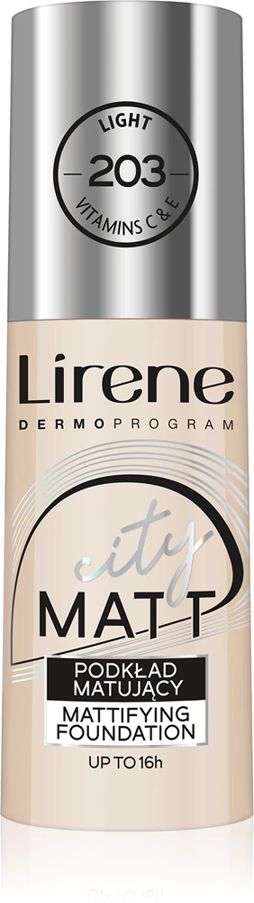 Lirene City Matt mattifying make-up fluid with a smoothing effect Farbton 203 Light 30 ml