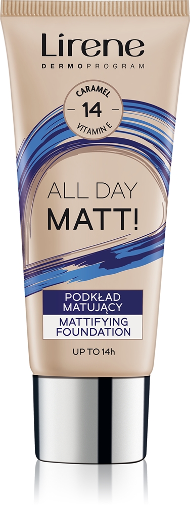 Lirene Nature Matte mattifying make-up fluid for a long-lasting effect Farbton 14 Caramel 30 ml