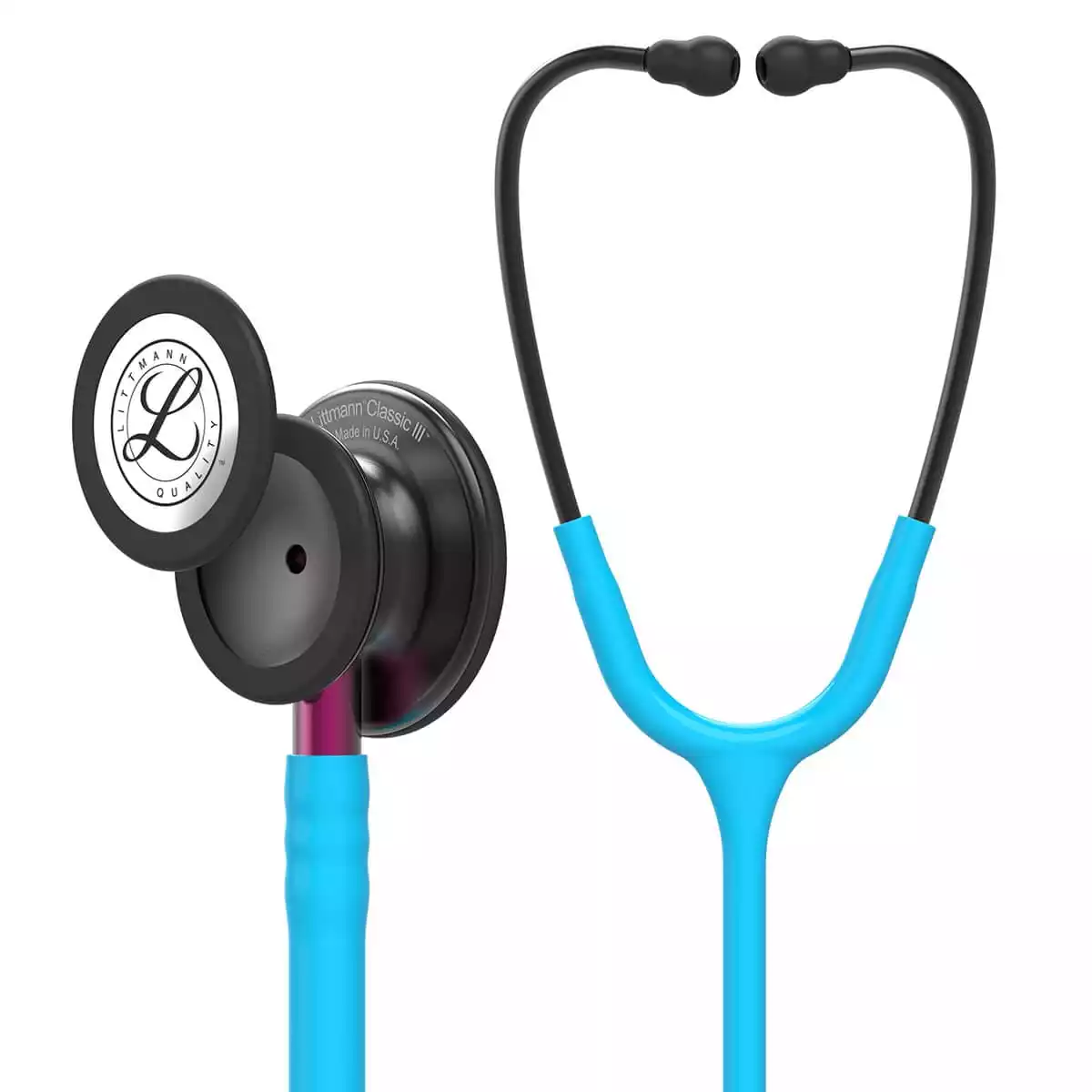 Littmann Classic III Stethoscope – Stem Edition Turquoise/Stem Pink/Smoke