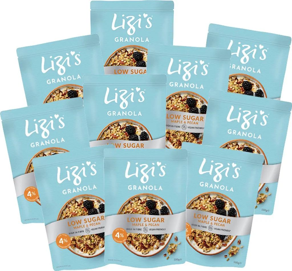 LIZIs Granola, Low Sugar Maple & Pecan (10x500g)