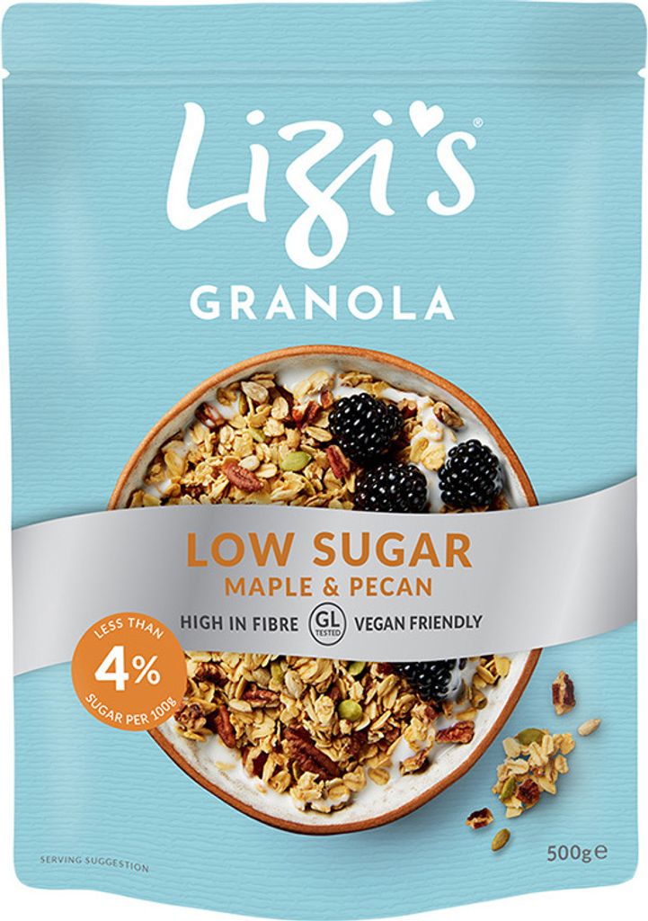 LIZIs Granola, Low Sugar Maple & Pecan 500g