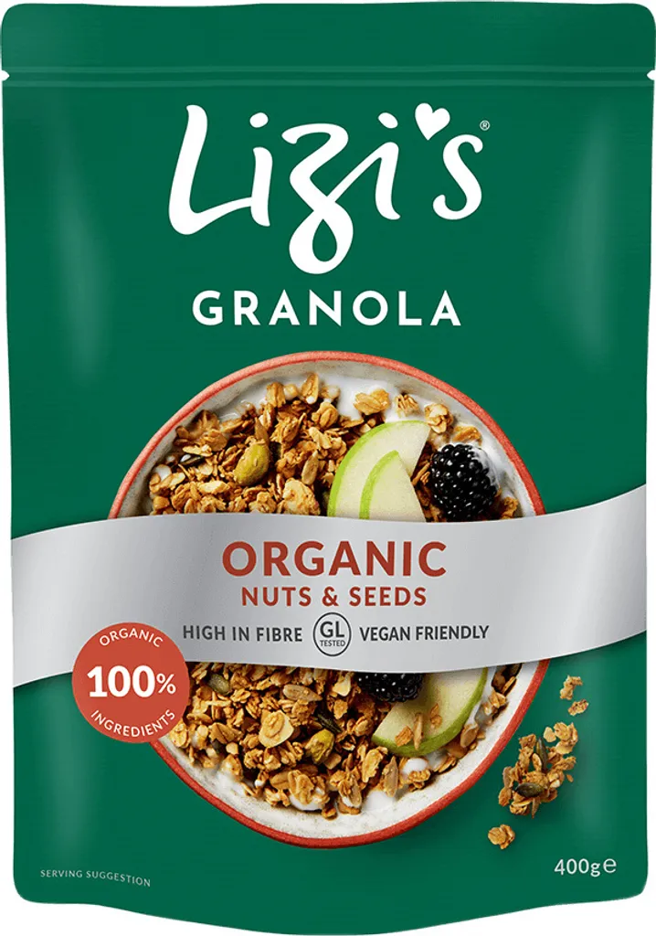 Lizi's LIZIs Granola, Organic Nuts & Seeds (10x400g)
