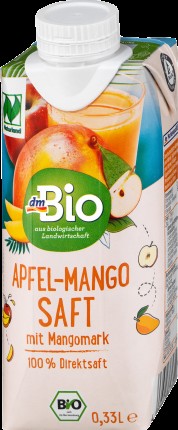 dmBio Juice, apple mango juice, natural country, 0.33 l