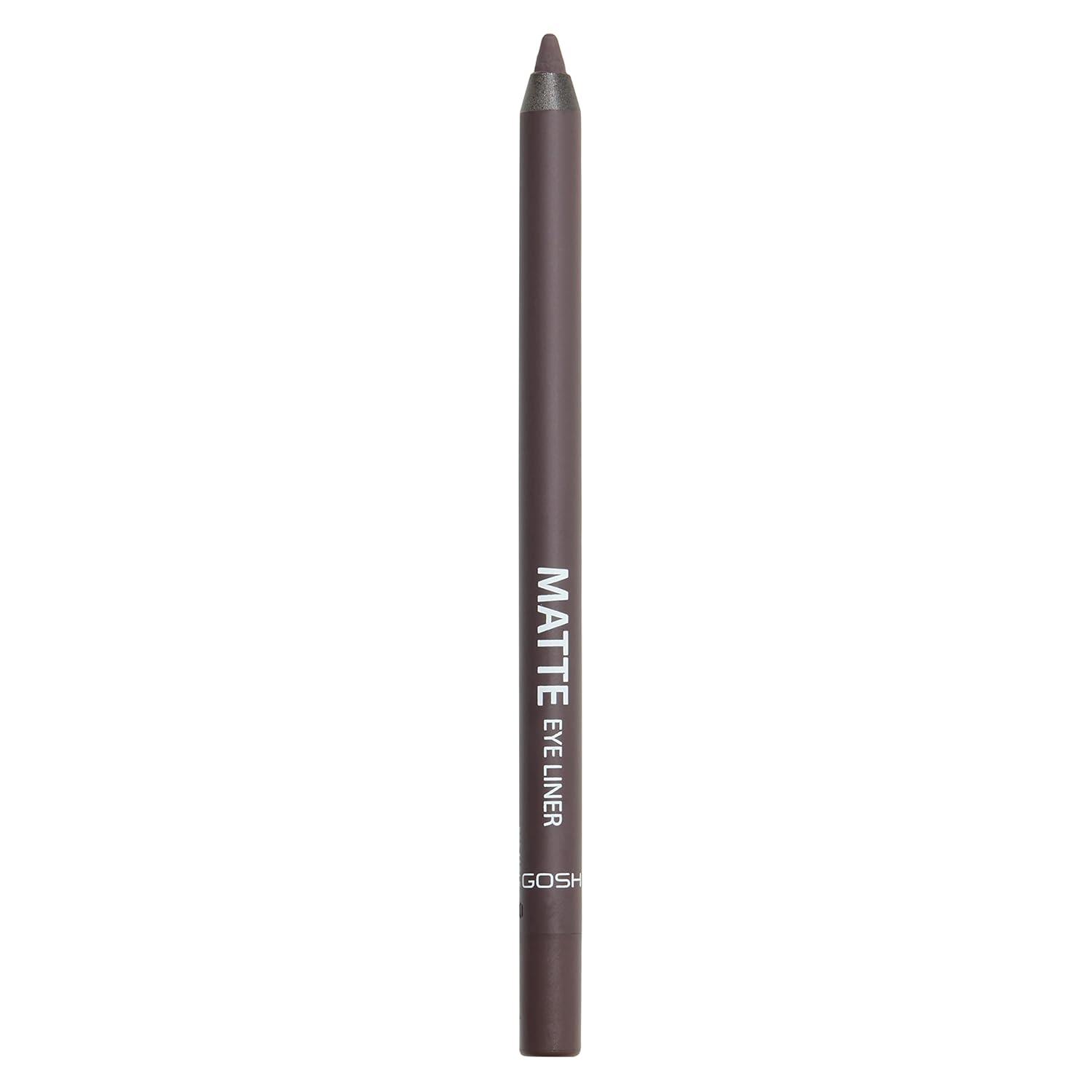GOSH Matte eyeliner in classic brown, creamy soft texture for easy application, high coverage, ideal for smokey eyes, perfect for mascara, vegan and fragrance-free, 005 moles