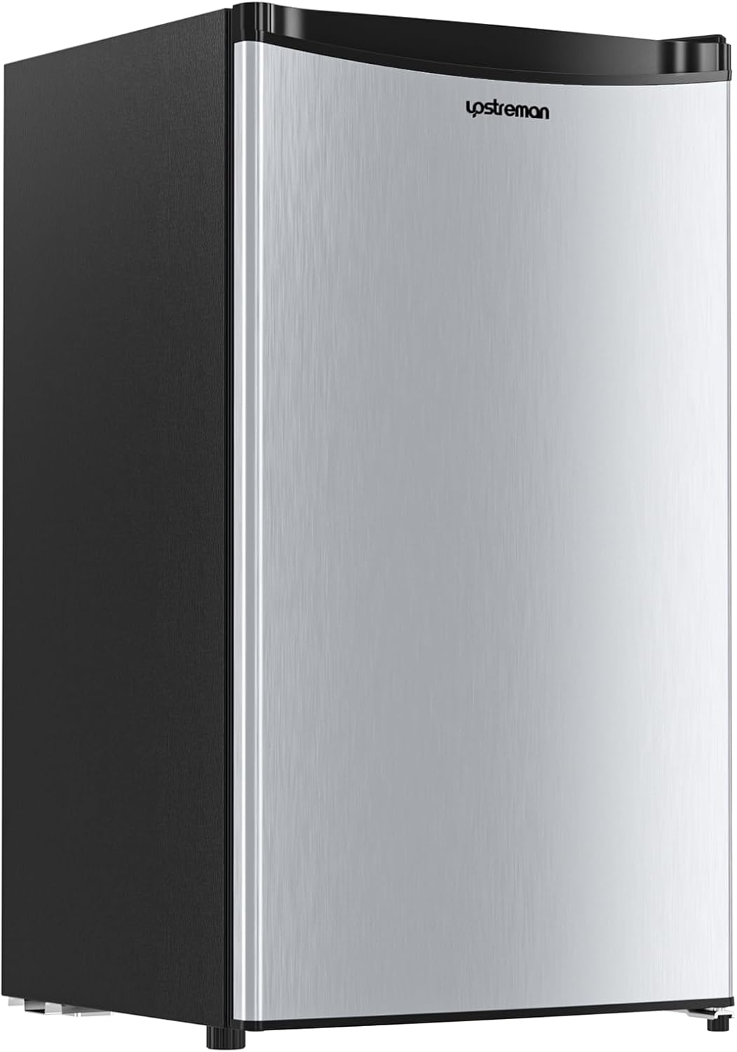 Upstreman 91L Small Fridge with Quick Fridge Compartment, 5 Temperature Levels (1-8℃), Energy Efficient, 41 dB Quiet Operation, Compact Spacious for Student Dorm / Office, BR321 Silver