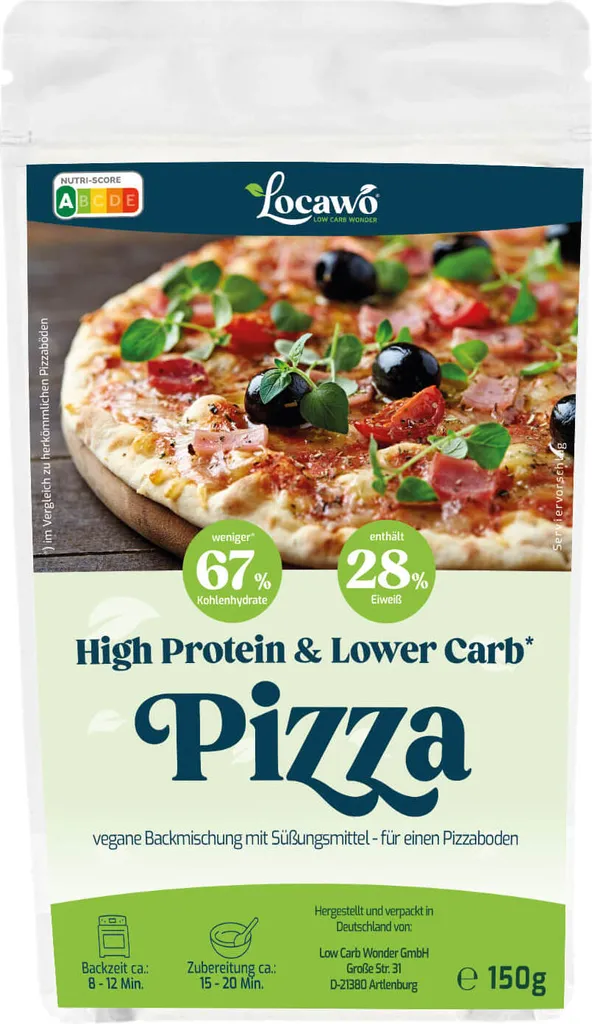 Low Carb Wonder Locawo High Protein & Low Carb* Pizza Base | Pizza Base | Pinsa Base | Baking Mix 150g