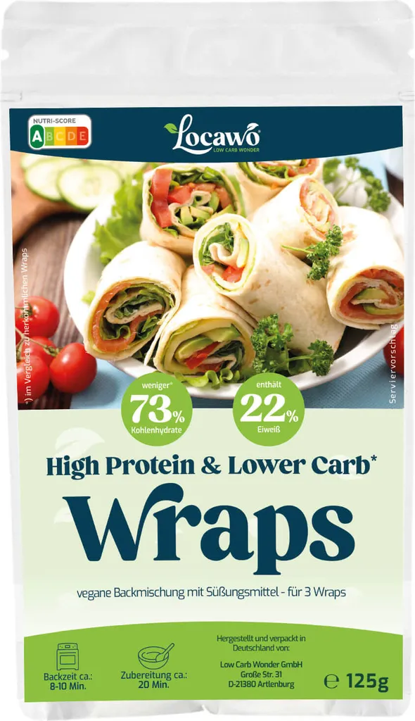 Low Carb Wonder Locawo High Protein & Low Carb* Wraps | Dürüm | Baking mix 125g