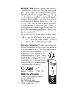 Logona Nourish Clarifying Overnight Peeling Serum