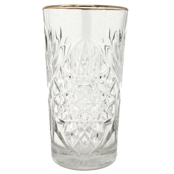 Long drink glass with gold rim from Libbey