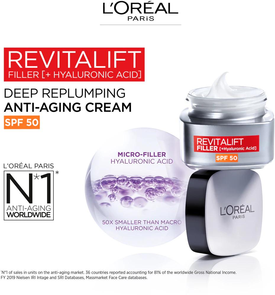 L´Oréal Paris L’Oréal Paris Revitalift Filler anti-aging day cream SPF 50