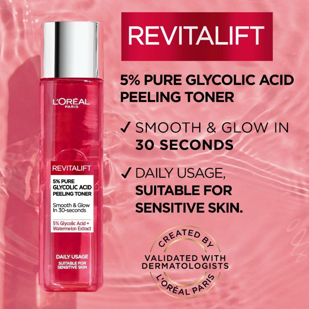 L´Oréal Paris L’Oréal Paris Revitalift Glycolic peeling toner Exfoliating cleansing tonic