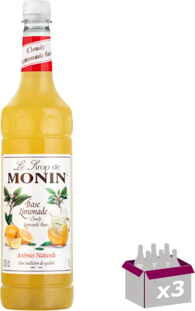 Lot de 3 Sirop Monin - Base lemonade - 1L 1000 ml