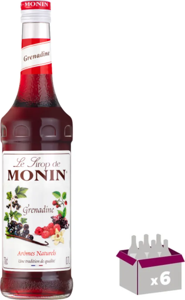 Lot de 6 Sirop Monin - Grenadine - 1L 1000 ml