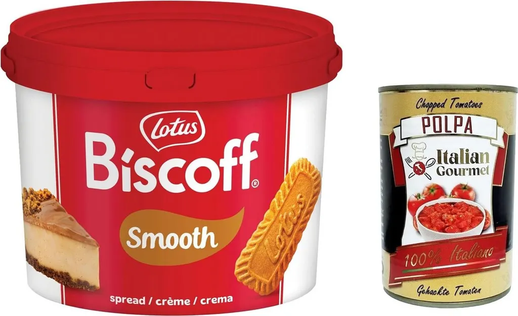 Lotus Biscoff Spreadable Cream without artificial colors, flavors, or preservatives. 3kg + Italian Gourmet polpa 400g