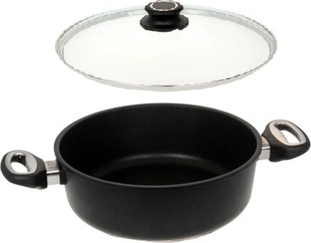 LOTUS cast iron pan, roasting pan, Ø 28 cm, base 22 cm, H 8.8 cm + lid