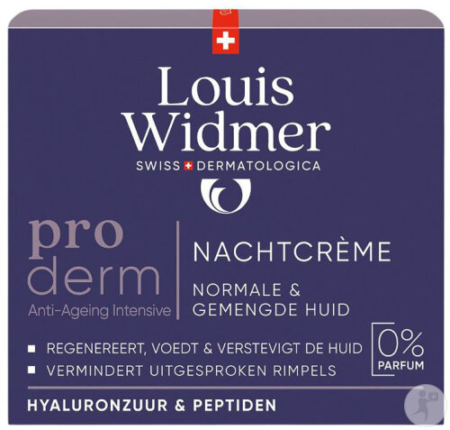Louis Widmer Proderm Anti-Ageing Intensive Night Cream Without Perfume Jar 50ml