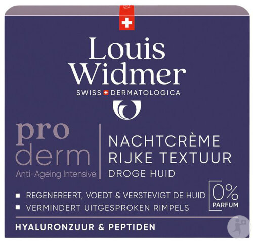 Louis Widmer Proderm Anti-Ageing Intensive Rich Night Cream Dry Skin Without Perfume 50ml