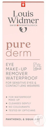 Louis Widmer Purederm Waterproof Eye Make-Up Remover Without Perfume Bottle 100ml