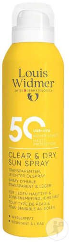 Louis Widmer Sun Clear And Dry Sun SPF50 All Skin Types Spray 200ml