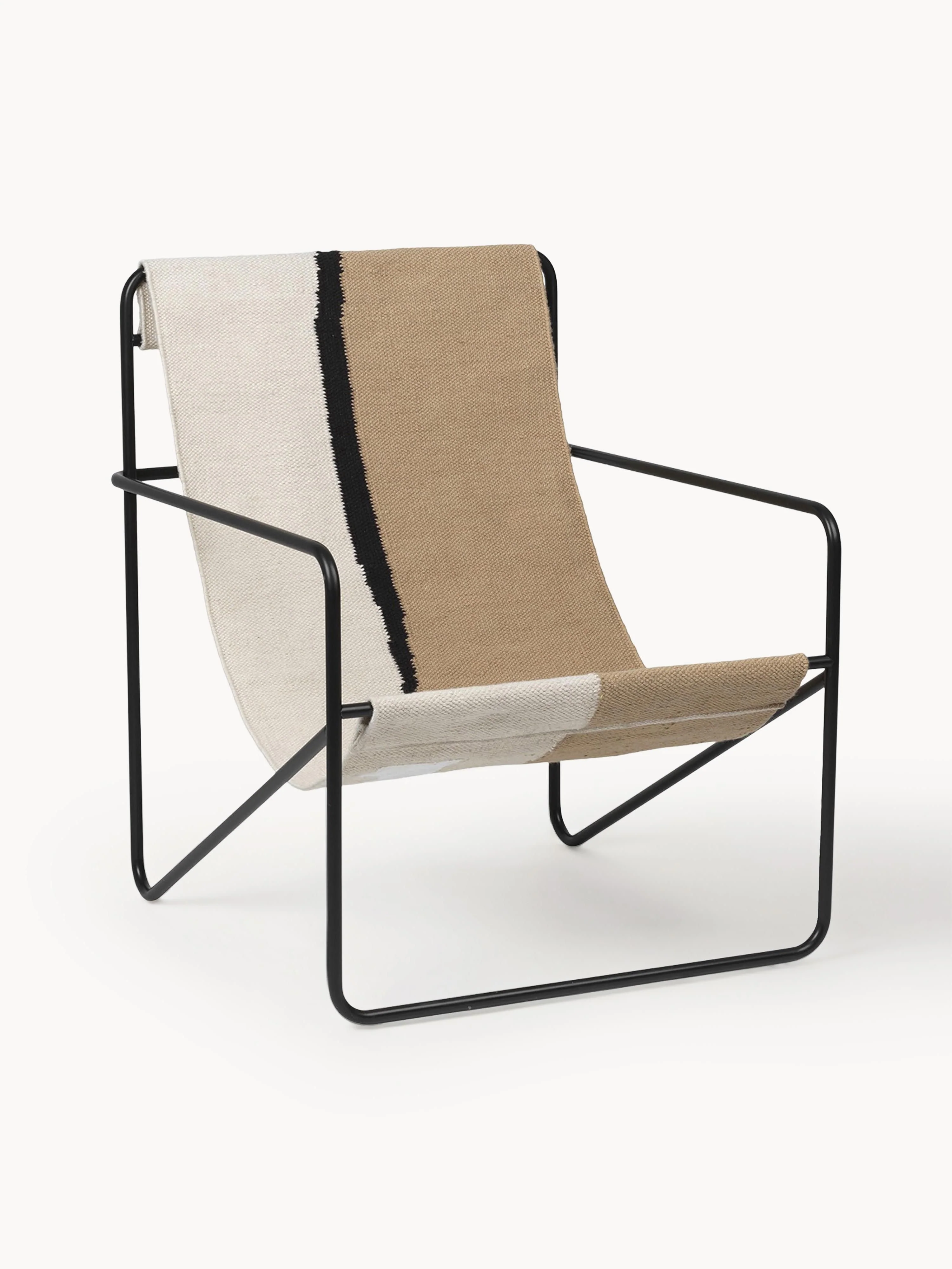 Ferm Living Desert lounge chair, Woven fabric Off White, Beige, Black