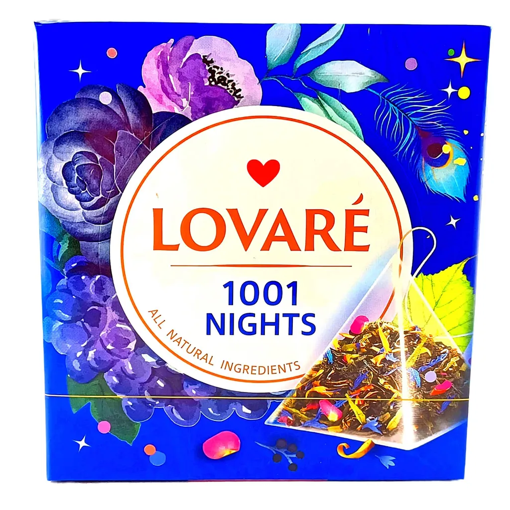 Lovaré Lovare 1001 Nights Black Tea & Flavored Green Tea 15 Pyramid Tea Bags, 30 gm