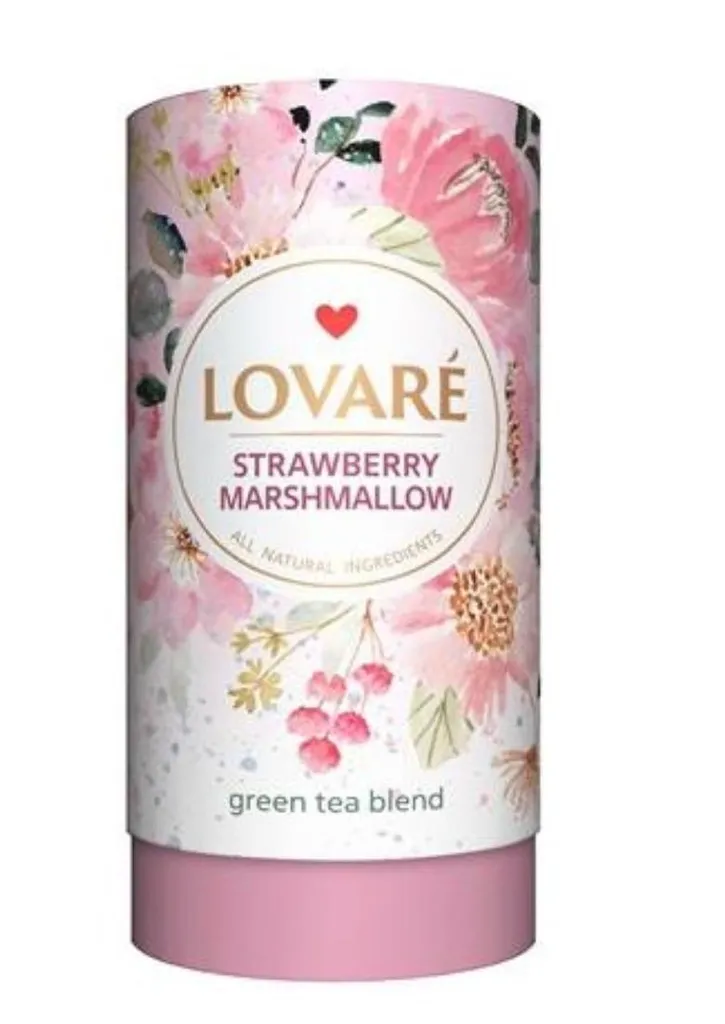 Siberia Group, ULAN GmbH LOVARÉ Strawberry Marshmallow 80g (loose green tea) 80g