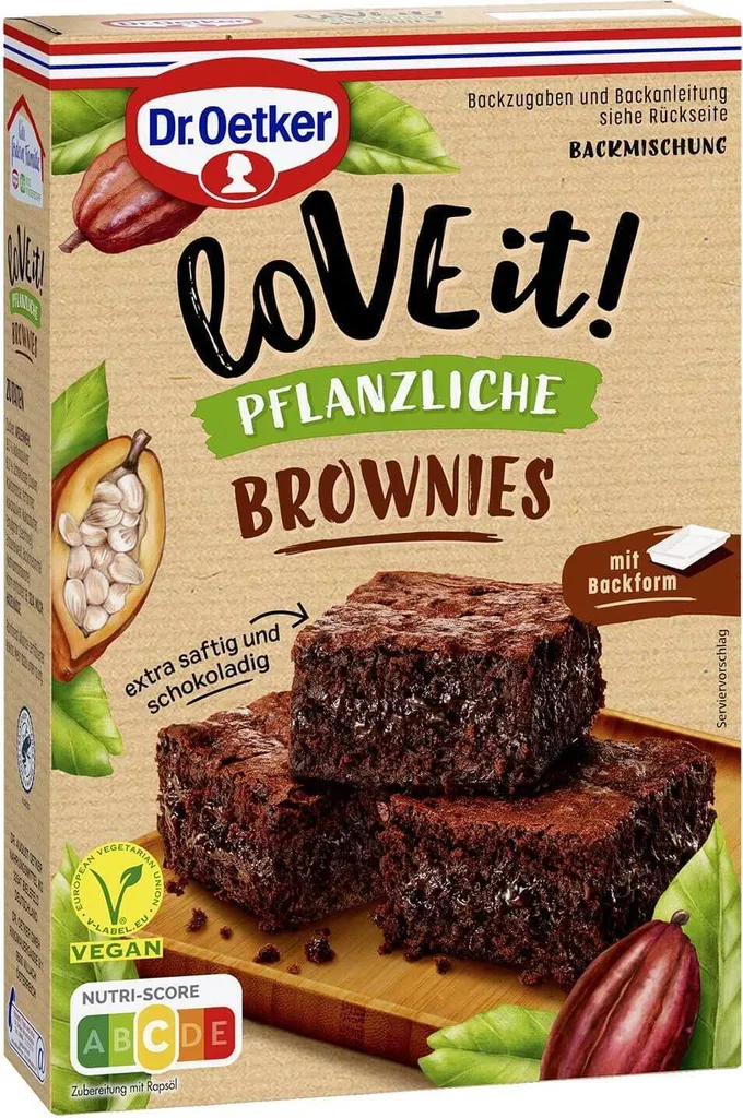 Mega-Paradies LoVE it Brownies Baking Mix for chocolate and plant-based treats 480g
